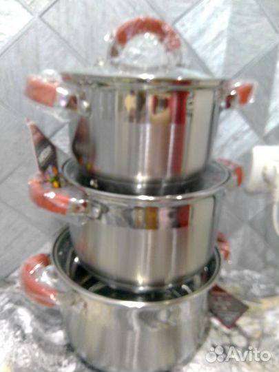 Новый набор кастрюль из нержавейки