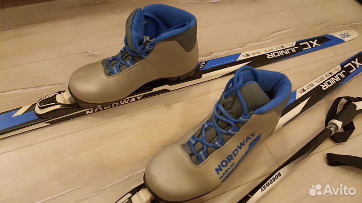 Лыжи беговые детские 150 с ботинками 35