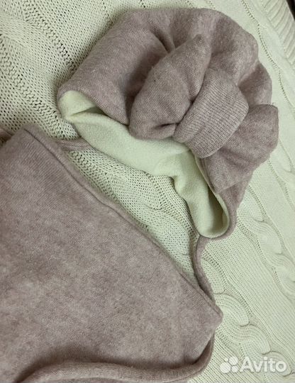 Шапка тюрбан со снудом для девочки