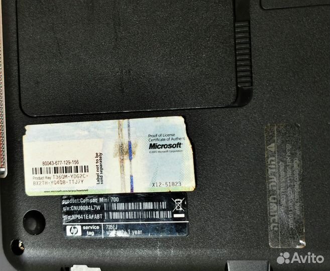 Нетбук HP Compaq Mini 700 (на З/Ч)