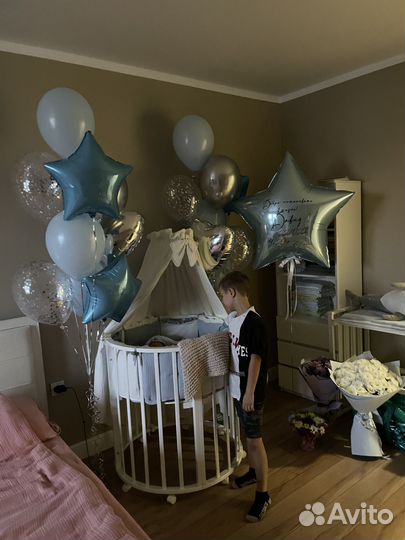 Детская кроватка трансформер круглая