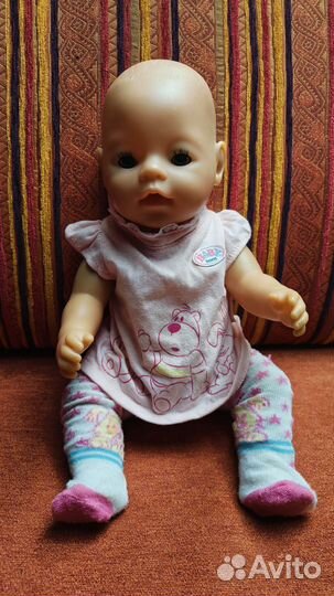Кукла беби борн с одеждой, кроваткой, шкафом