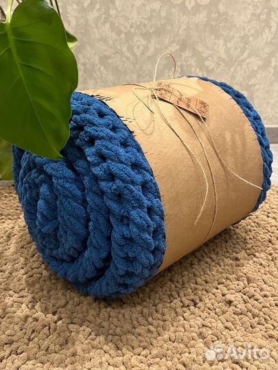 Плед крупной вязки