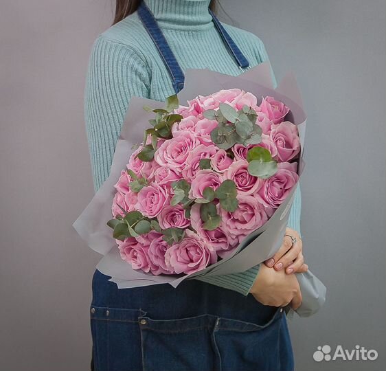 Розы розовые букет