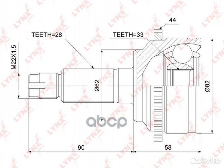 ШРУС внешний перед прав/лев mazda 6 (GG, G