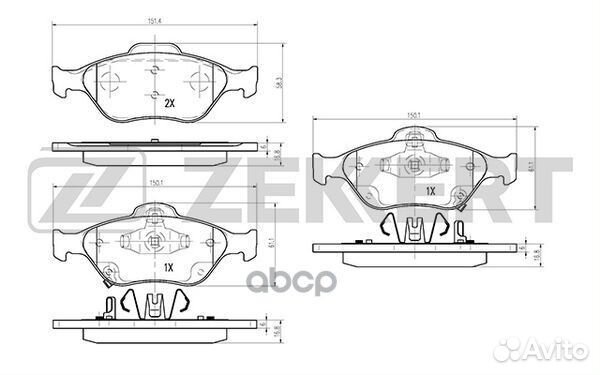 Колодки торм. диск. передн. Daihatsu Charade VI