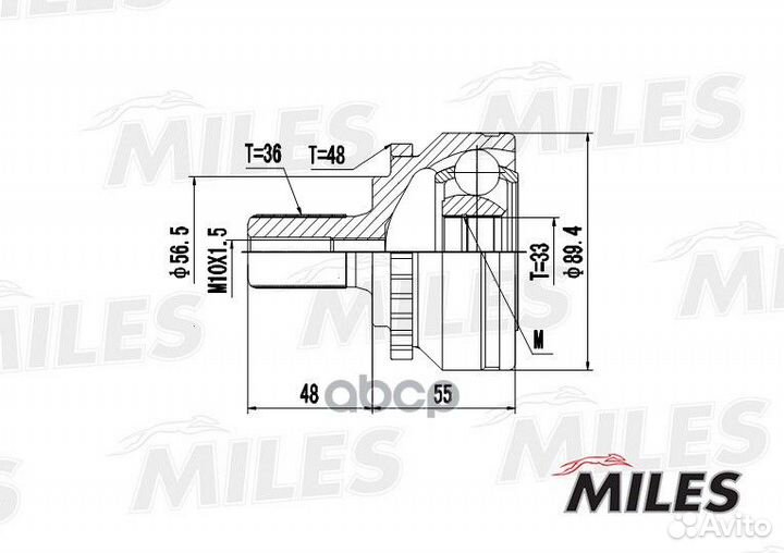 ШРУС volvo S60 I/S70 I/S80 I 2.0-2.5 97-10 нар