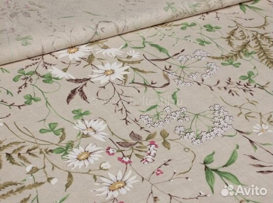 Отрез льняной ткани