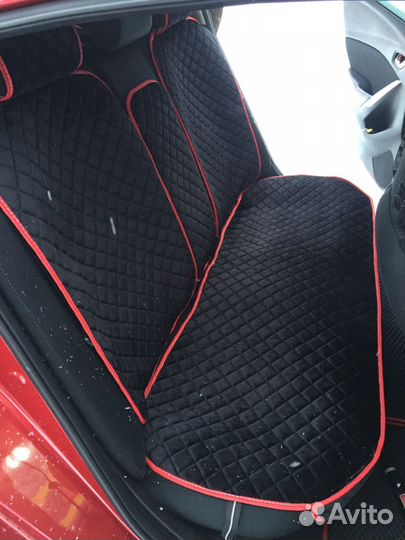 Автомобильные чехлы. Велюр Алькантара Лён