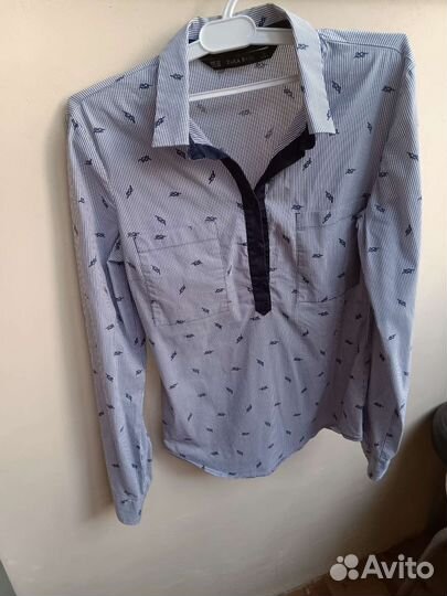 Школьные блузки голубые zara и Акула 158