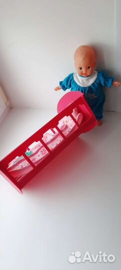 Кукла пупс в кроватке