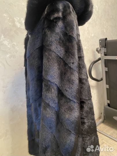 Шуба норковая 46 48 с капюшоном