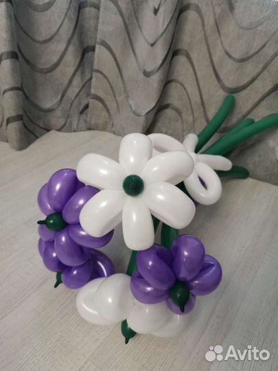 Воздушный букет Фиолетовый с белым