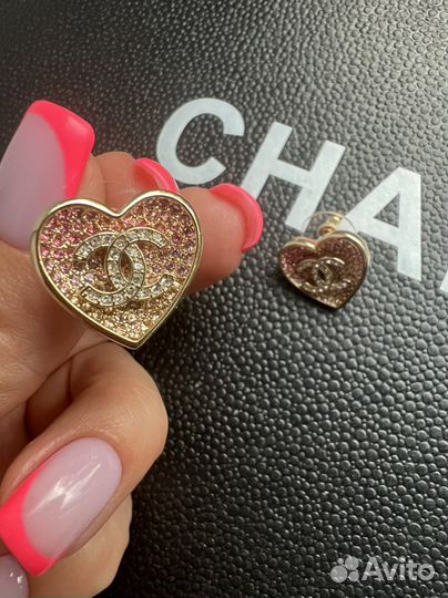 Серьги-сердца оригинал Chanel