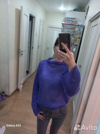 Новый джемпер оверсайз мохер паутинка р 42-50