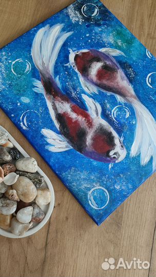 Картина Карпы Кои (картина талисман)