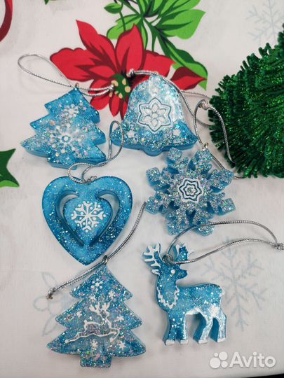 Елочные игрушки из эпоксидной смолы