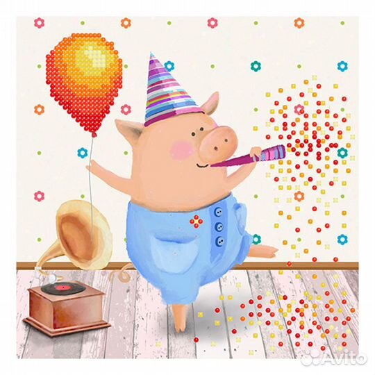 Б-0130 Набор для вышивания бисером Бисеринка 'Праздник' 17*17см