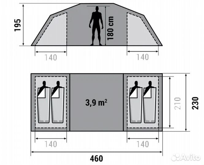 Палатка Decathlon Quechua Arpenaz Family 4.2