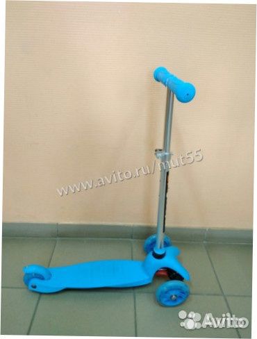 Самокат 3 колесный Scooter синий