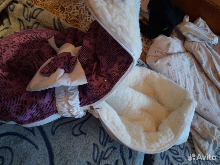 Детский зимний конверт на овчине