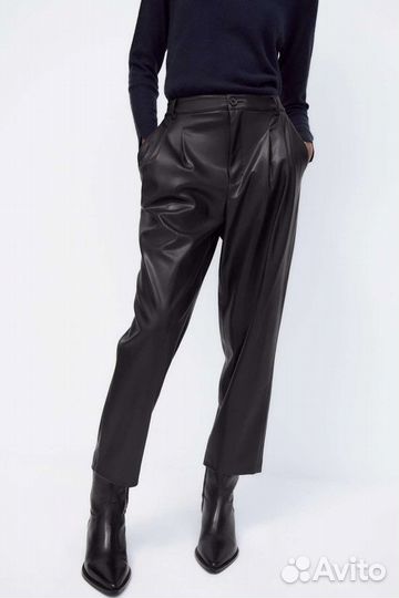Новые женские брюки Zara из искусственной кожи S-M