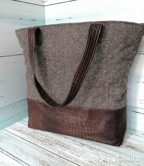 Сумка тоут. Новая. Экокожа, текстиль