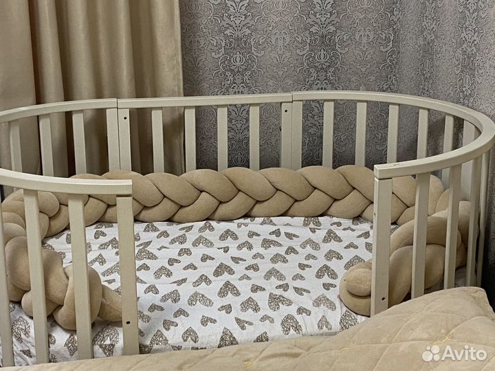 Бортики в кроватку косичка