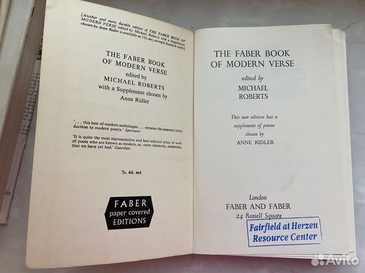 Faber Book of Modern Verse