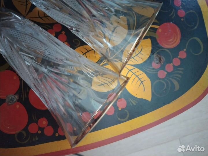 Хрустальные фужеры бокалы для шампанского СССР