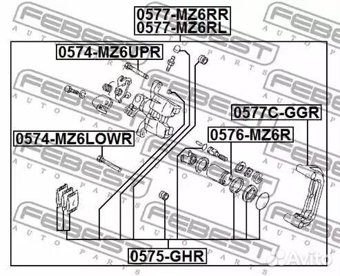 Поршень суппорта тормозного заднего mazda 6 GG 200