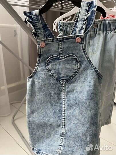 Джинсовая одежда на девочку 80