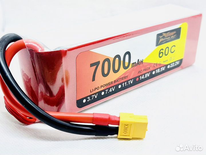 Аккумулятор Lipo 4s 14,8v 7000mah 60C Новый