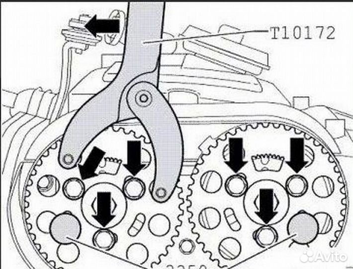 Ключ для фиксации валов VAG T10172