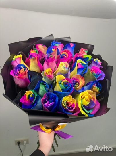 Розы Радуга Доставка