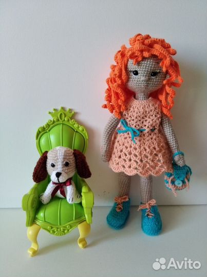 Вязаные куклы ручной работы 26-28 см