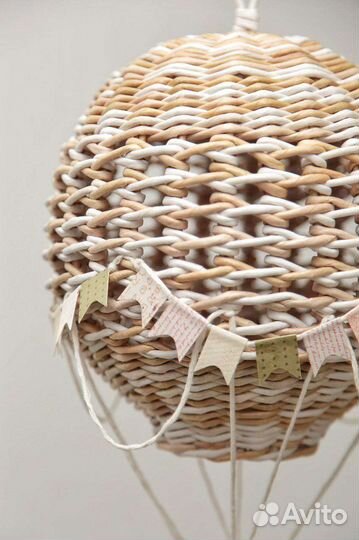 Ночник. Воздушный шар плетёный декоративный