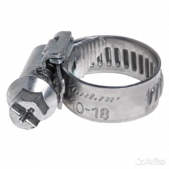 Хомут 10-16/9 мм, червячный, оцинкованный (w1), 1