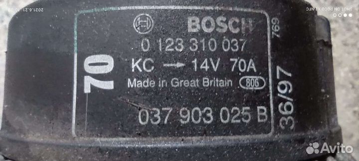 Генератор 037903025B VAG Golf Polo 1.6L