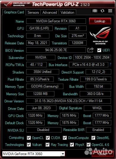 Palit RTX 3060 StormX 12 GB