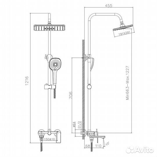 Душевая система Haiba HB24505, хром