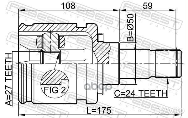 ШРУС внутренний левый 27x50x24 (toyota camry AC