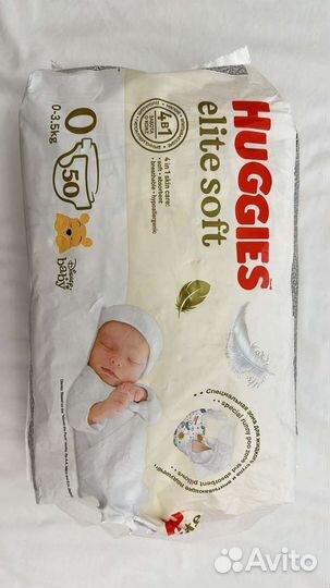 Подгузники Huggies Elite Soft до 3,5кг, 0+