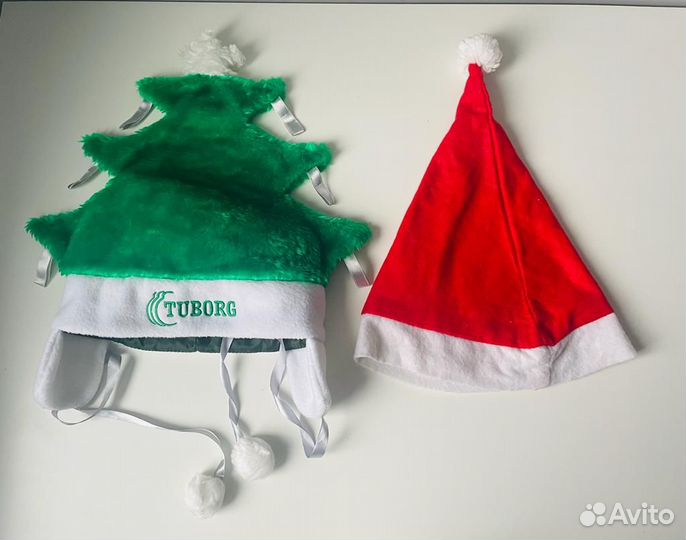 Новогодние шапки (костюм): Деда мороза и Елочка