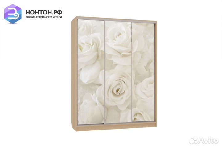 Шкаф-купе Бассо 7-600 розы дуб сонома