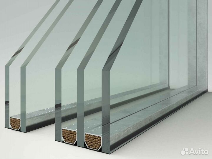 Ремонт окон, стеклопакет обычный RAL1322