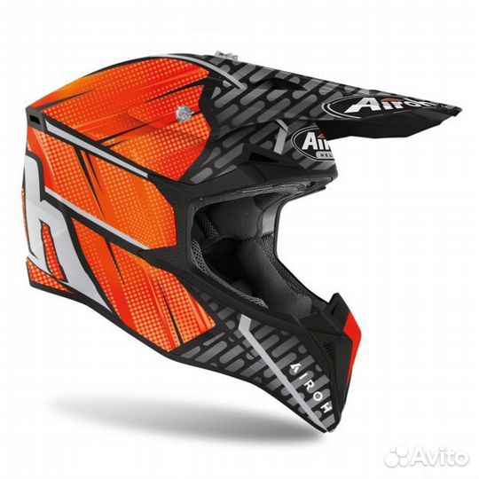 Кроссовый шлем airoh wraap idol orange matt