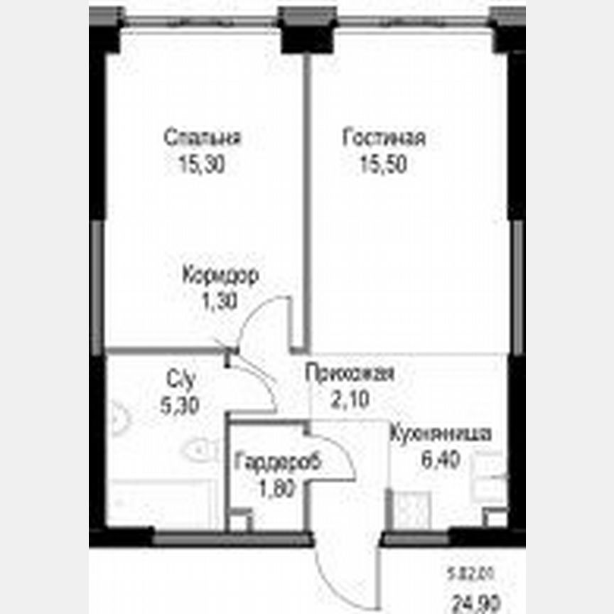 1-к. квартира, 47,7 м², 2/25 эт.