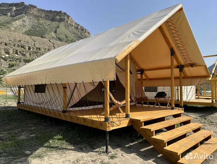 Палатка для глэмпинга, сафари тент