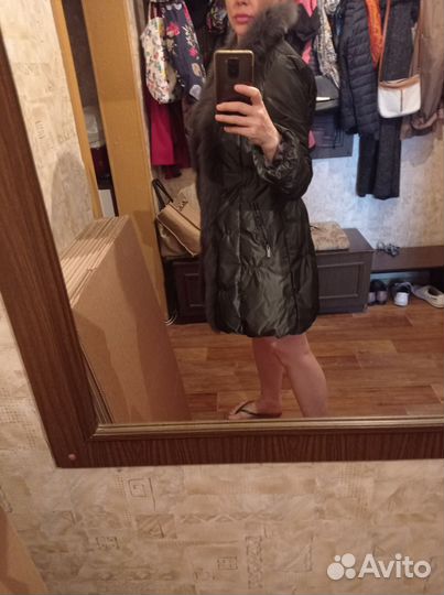 Полупальто женское с кроличьим мехом новое